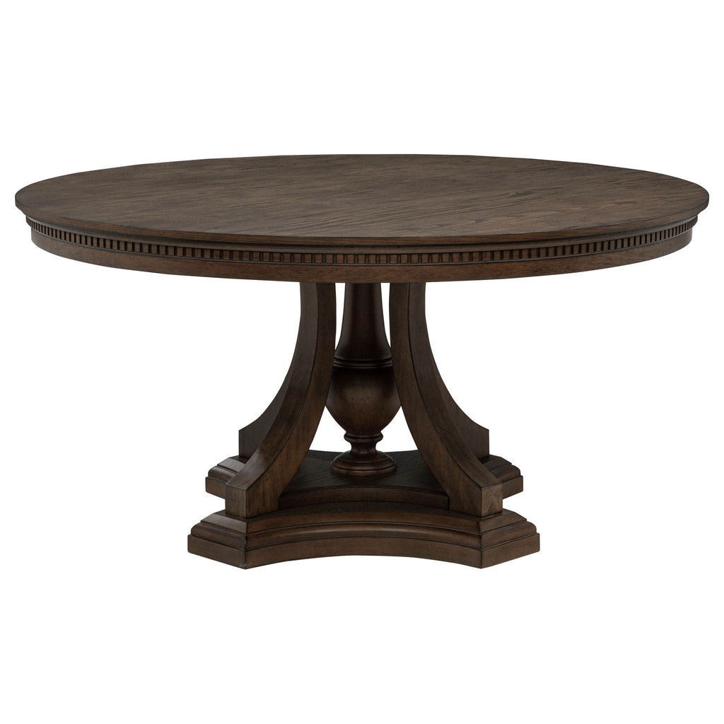 Ridgewell Round Pedestal Dining Table Dark Oak