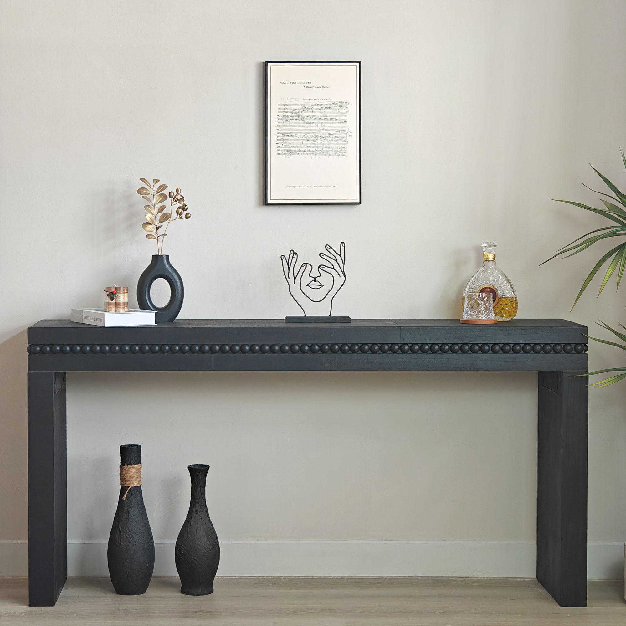 Modern Rustic Wood Table, Rectangular Living Room Center Table With Floating Top Design