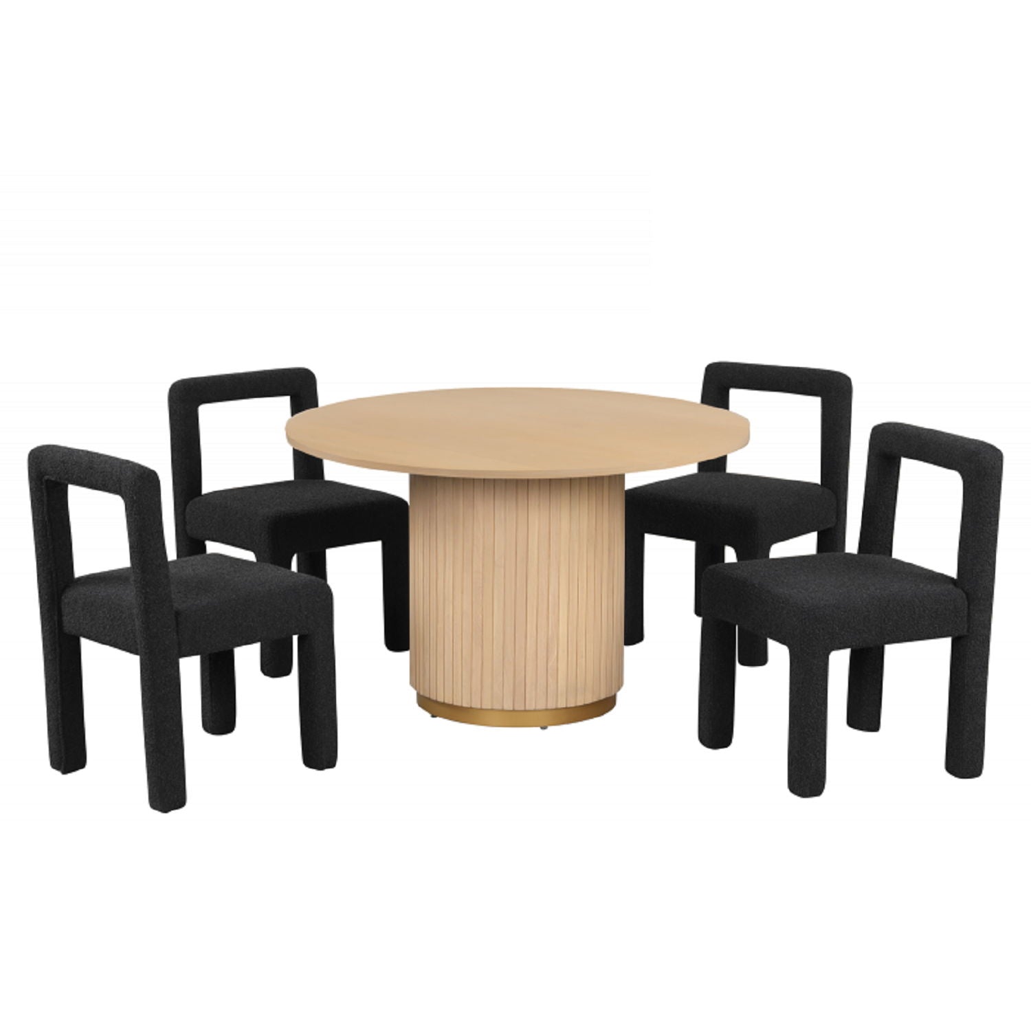Dining Chairs With Square Open Back (Set of 2)
