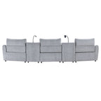 Fullar - Modular Power Motion Armless Recliner - Light Gary Chenille