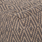 Amuleto - Hand Loomed Cotton Pouf - Dark Gray / Brown
