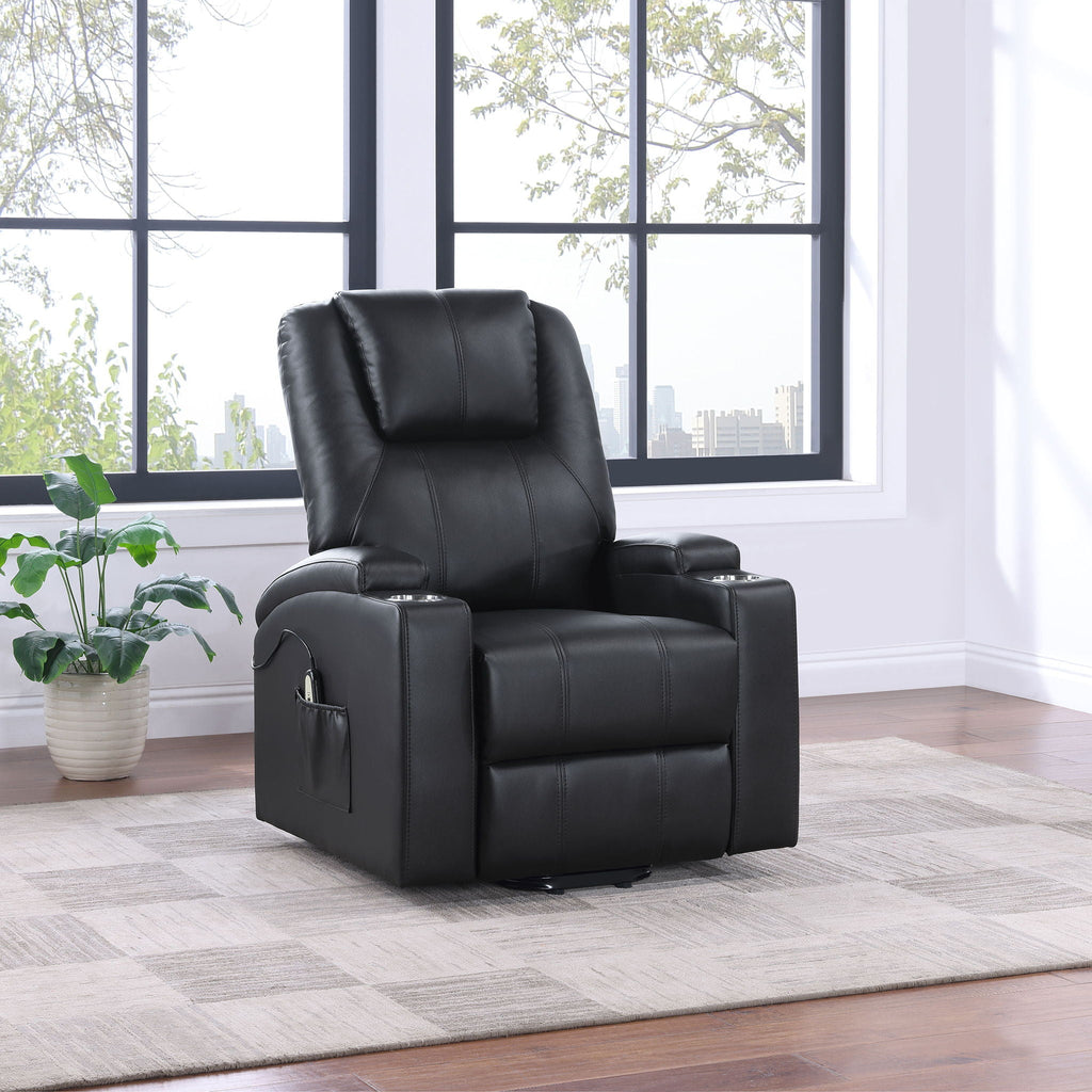 Armstrong Upholstered Power Lift Massage Recliner Espresso