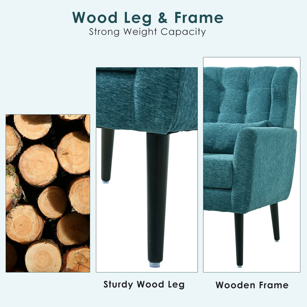 Modern Accent Chair Upholstered Foam Filled Living Room Chairs Comfy Reading Chair Mid-Century Modern Chair With Fabric Lounge Arm Chairs Armchair For Living Room Bedroom