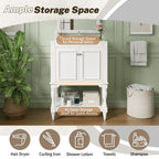 Modern Bathroom Vanity With Sink, Rectangular Cabinet With Open Shelf And Closed Storage