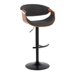 Curvo - Mid Century Modern Adjustable Barstool With Swivel & Rounded T Footrest (Set of 2)