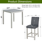 5 Pieces Counter Height Table Set, Kitchen Table With Square Table And 4 Upholstered Chairs