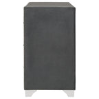 Melody 6-drawer Upholstered Dresser Grey
