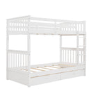 Bunk Bed With Ladders And 2 Storage Drawers