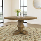 Florence Round 60-inch Wood Dining Table Rustic Honey