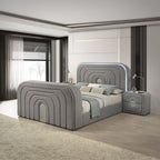 Shelyn - Bedroom Bed With LED, TV Stand, Fireplace & Bluetooth