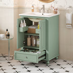 Modern Bathroom Vanity With Sink, Cabinet With Drawer And Dividers, Rectangular Storage Unit