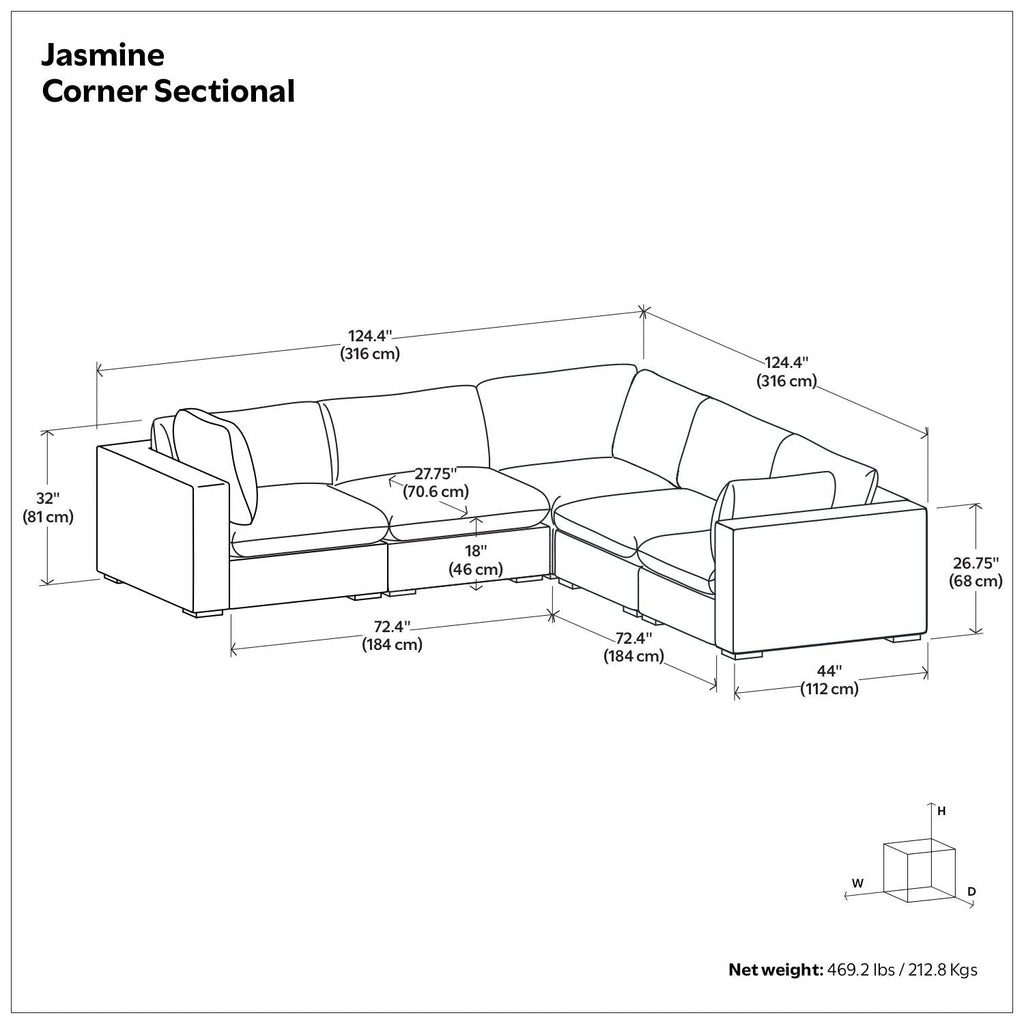 Jasmine - Handcrafted Sectional Sofa