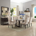 Gerardo - Side Chair (Set of 2) - Beige Linen & Weathered Espresso