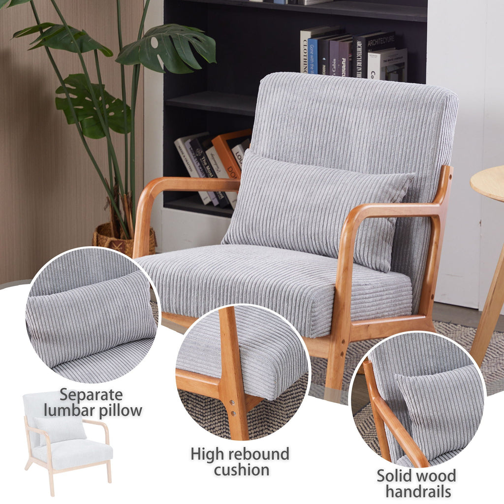 Accent Arm Chair With Pillow Upholstered