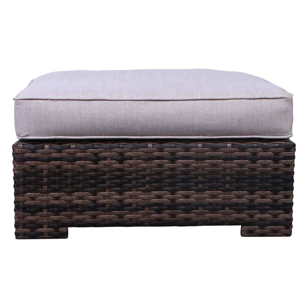 Wide Patio Sectional With Cushions - Brown