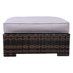 Wide Patio Sectional With Cushions - Brown