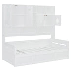 Daybed With All-In-One Cabinet And Shelf