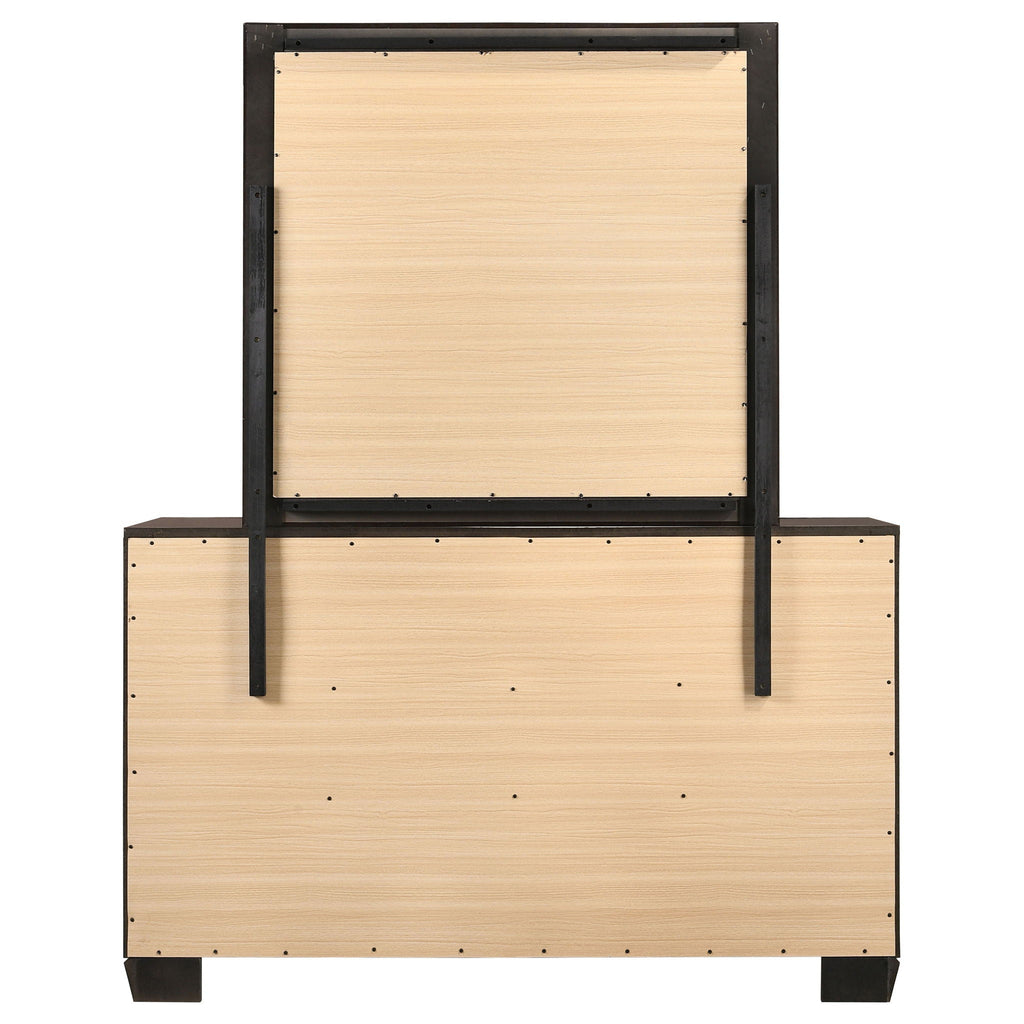 Kauffman 6-drawer Dresser with Mirror Dark Cocoa