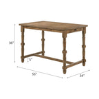 Farsiris - Counter Height Table - Weathered Oak