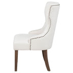 Baney Fabric Upholstered Dining Side Chair Cream and Dark Oak