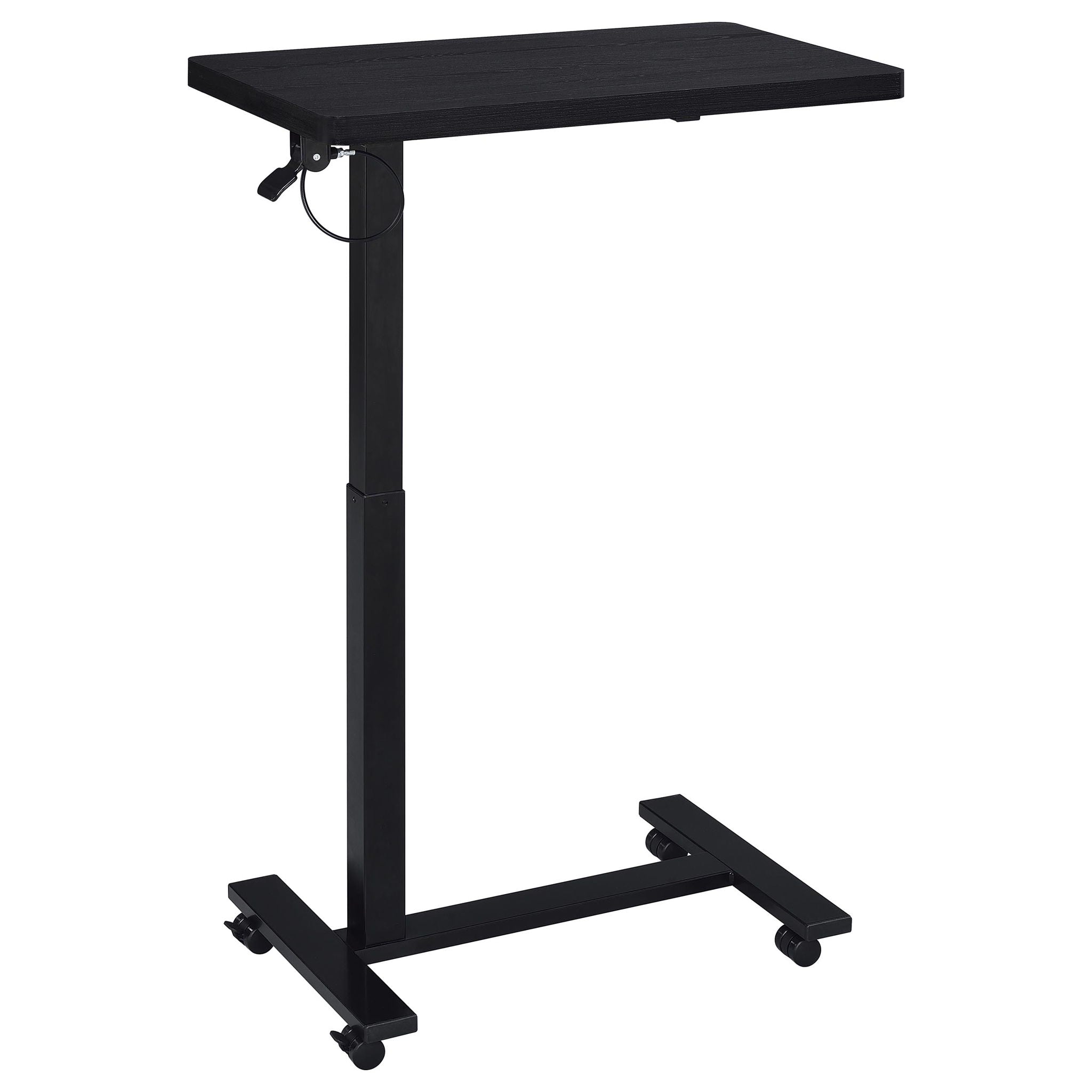 Westpark Pneumatic Adjustable C-Shape Side Table with Casters Black