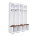 Entryway Hall Tree With Bench, 4 Hooks & Open Storage Space