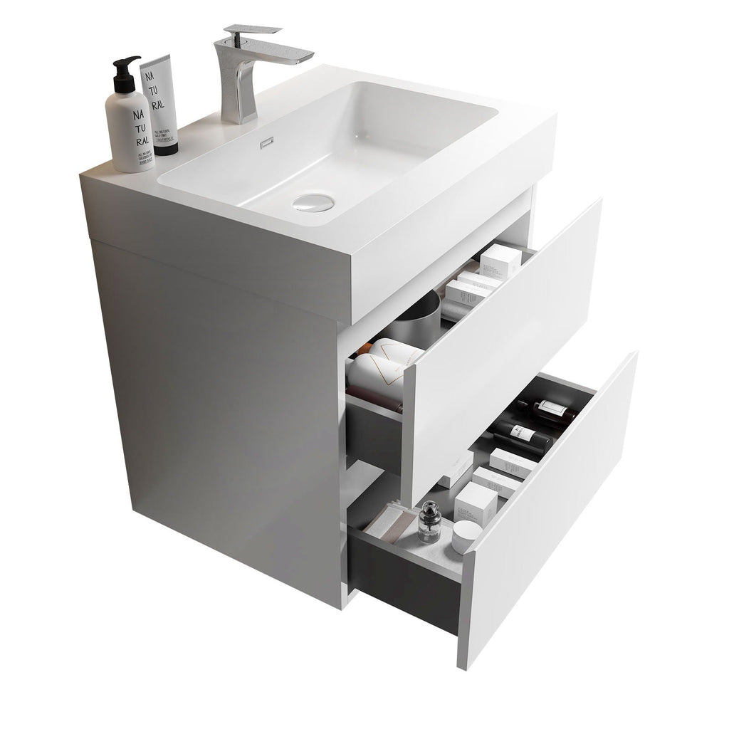Alice - Bathroom Vanity With Large Storage, Sink, Wall Mounted