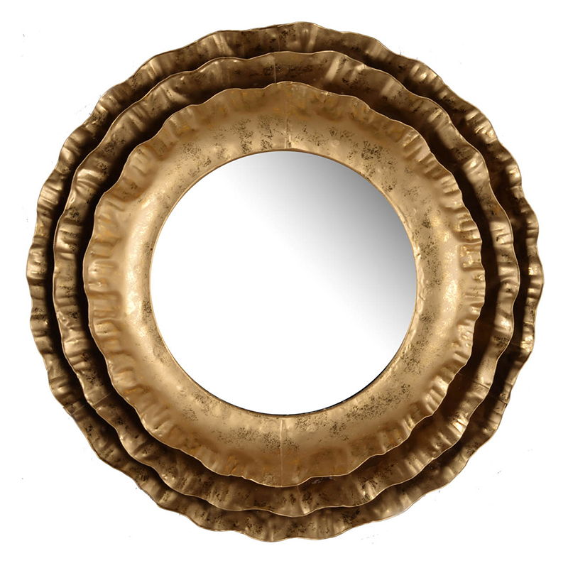 Round Wall Mirror With Metal Frame, Accent Mirror For Living Room - Gold