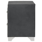 Melody Upholstered 2-drawer Nightstand Grey