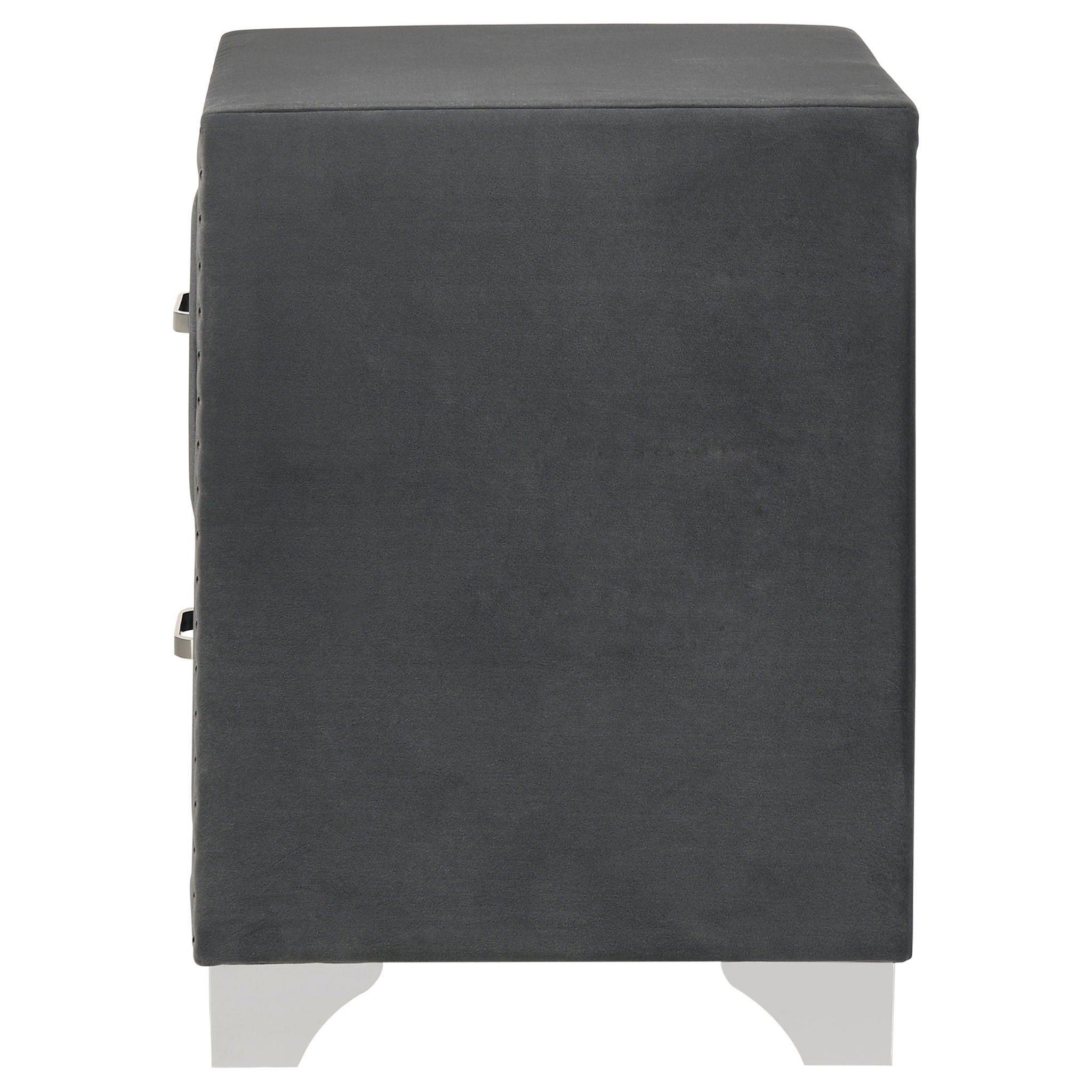 Melody Upholstered 2-drawer Nightstand Grey