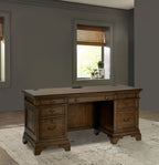 Hartshill 66-inch 5-drawer Credenza Office Desk Burnish Oak