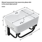 Rectangular Bathroom Sink With Towel Bar & Faucet Hole, Wall Mounted - White