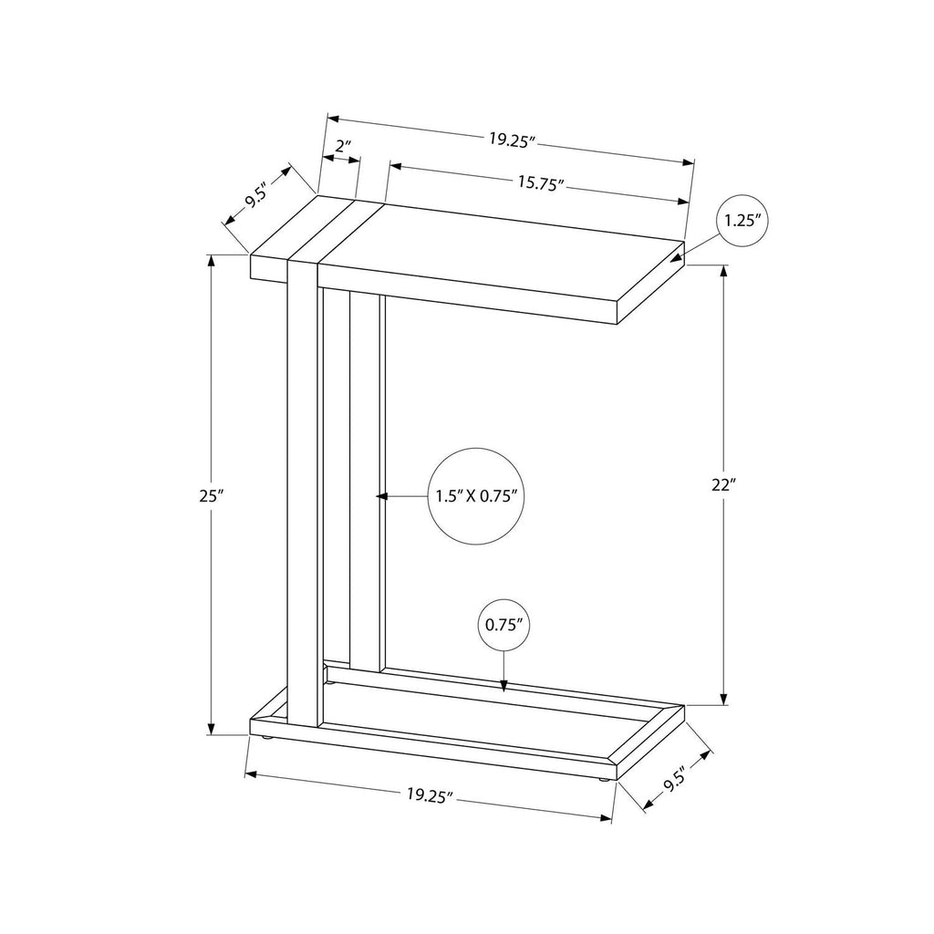 Accent Table, C - Shaped, Contemporary & Modern Stylish Design