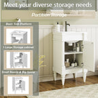 Bathroom Vanity With Sink, Storage Cabinet With Door, Drop In Sink, Compact Freestanding Design