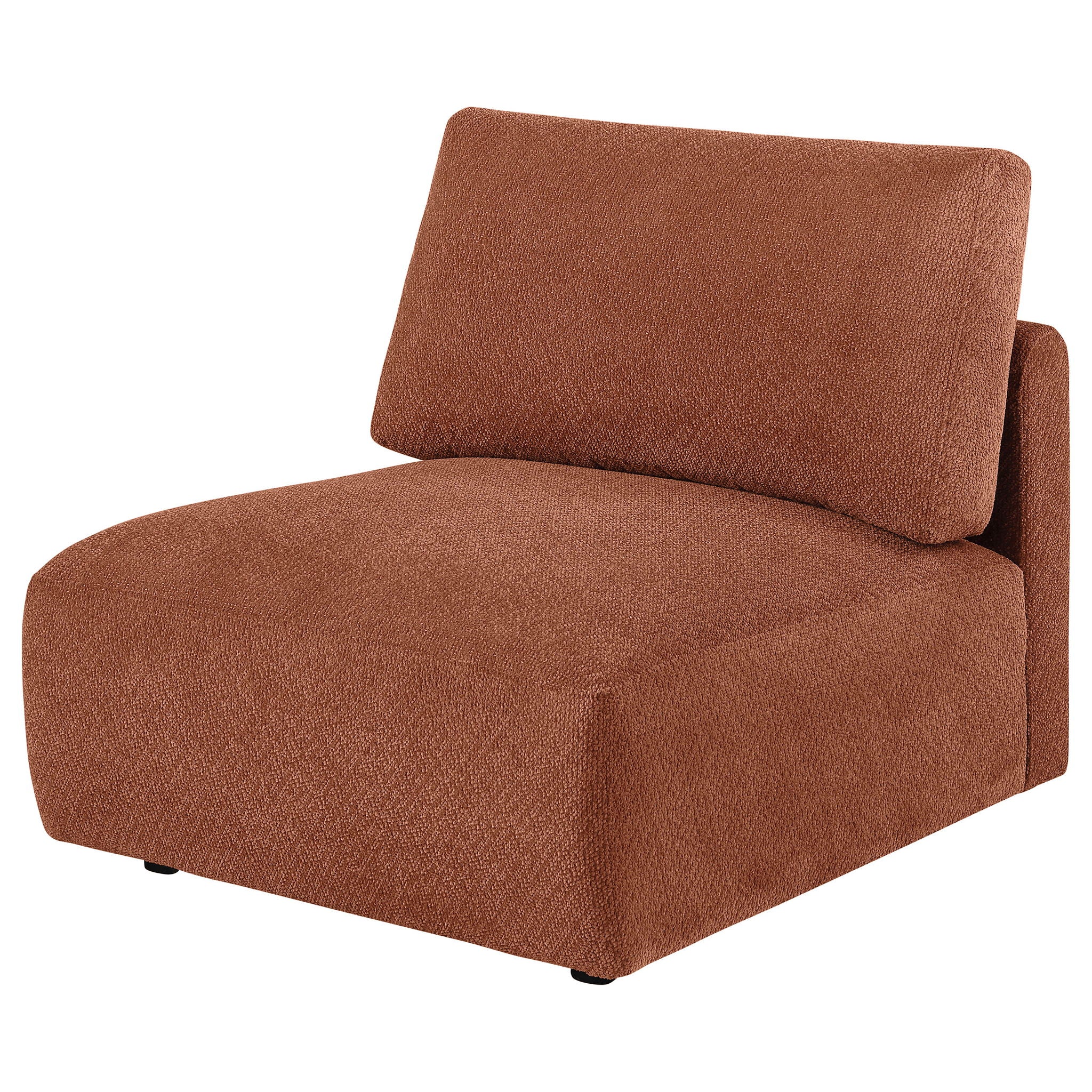 Elysia Chenille Upholstered Modular Armless Chair Coral