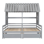 House Platform Beds With 2 Drawers, Side By Side Design