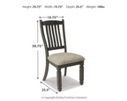 Tyler Creek - Dining UPH Side Chair (Set of 2) - Slatback - Black / Grayish Brown