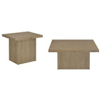 Devar 2-piece Square Cocktail Coffee End Table Set Latte