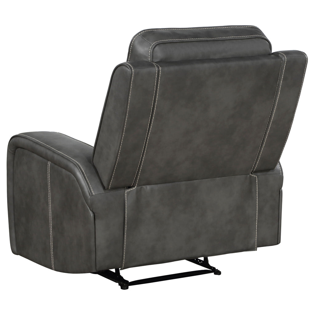 Raelynn Upholstered Track Arm Recliner Grey