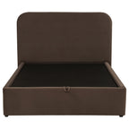 Anders Upholstered Full Storage Lift Platform Bed Chocolate