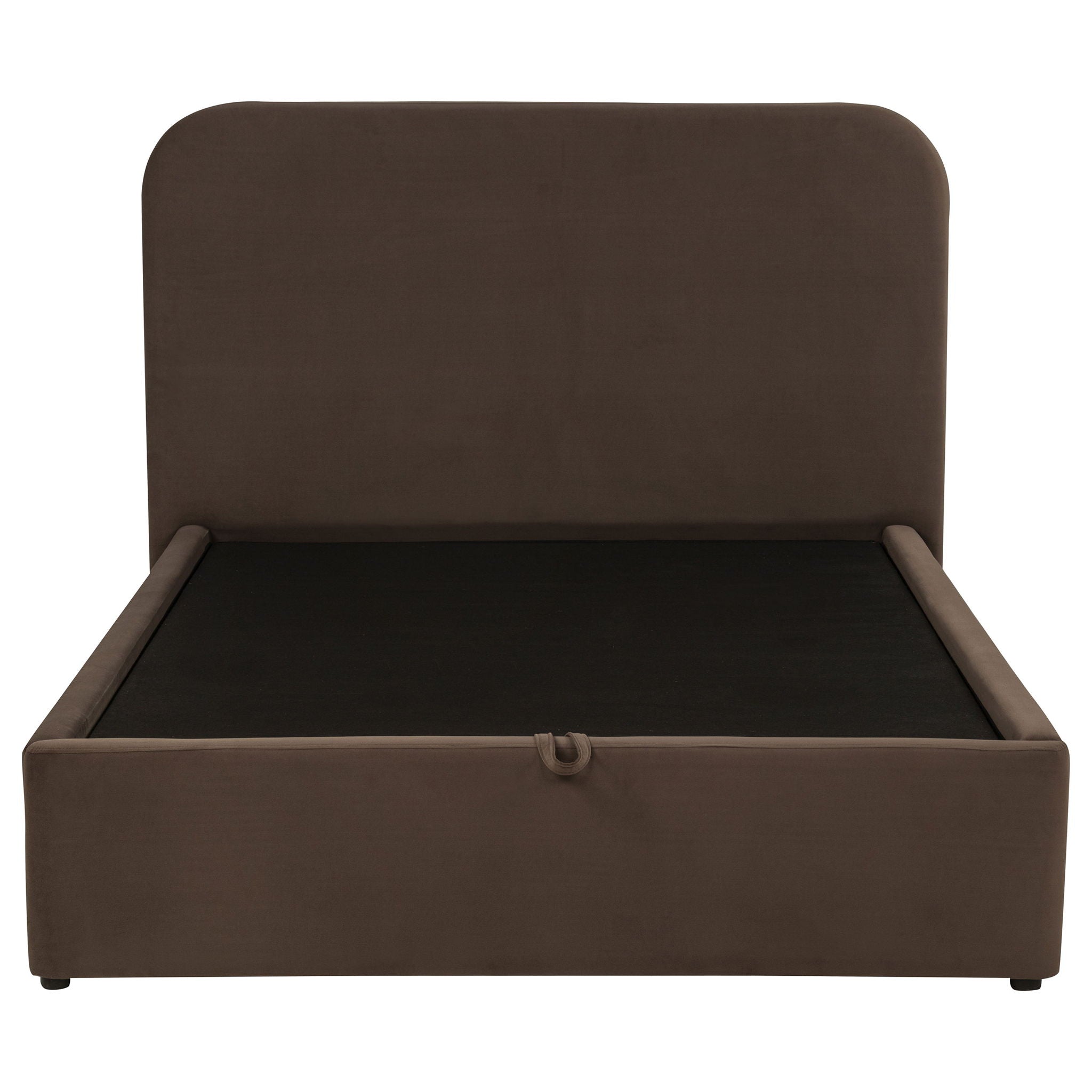 Anders Upholstered Full Storage Lift Platform Bed Chocolate