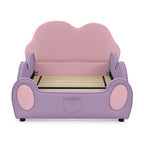 Cute Cloud Shape Bed With Guardrails Cartoon Design, Storage Pocket