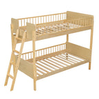 Bunk Bed With 3 Storage Shelves, Adjustable Ladder Left Or Right