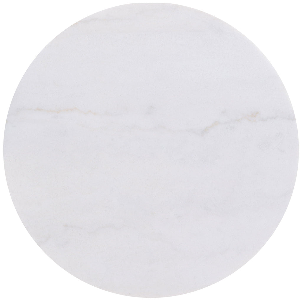 Jason 2-piece Round White Marble Coffee Table Set Honey Brown