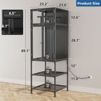 3D Printer Cabinet With Double Layer Filament Storage, T-Shaped Filament Bar, Noise Reducing And Dust Proof Design - Black