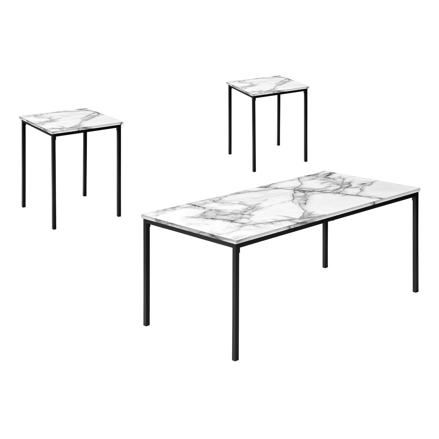 Table Set, Coffee, End, Contemporary, Modern (Set of 3)