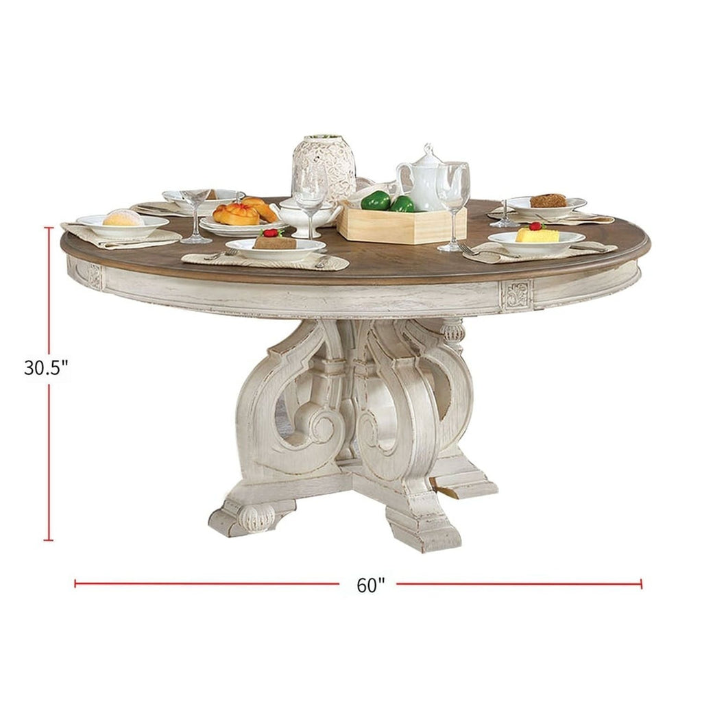 Elegant Dining Set Round Table And Side Chairs