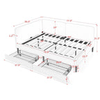 Upholstered Platform Bed Frame With 2 Storage Drawers And Adjustable Sofa Bed