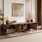 TV Stand With 2 Drawers, Media Console Table For TVs Up To 85'' - Natural