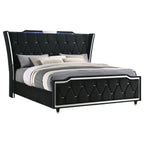 Lorient California King LED Upholstered Bed Black